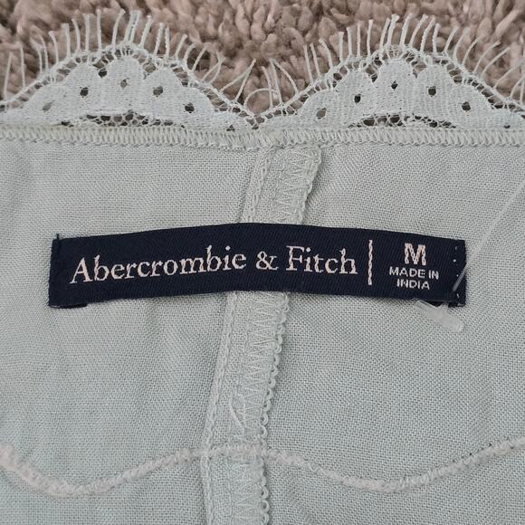 Abercrombie & Fitch Lace Trim Cami Top M Mint Green Mesh Soft Girl Y2K Layering - Picture 7 of 8